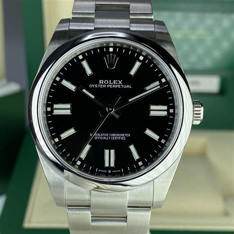 rolex oyster perpetual lady date black diamond dial|rolex oyster perpetual 41 124300.